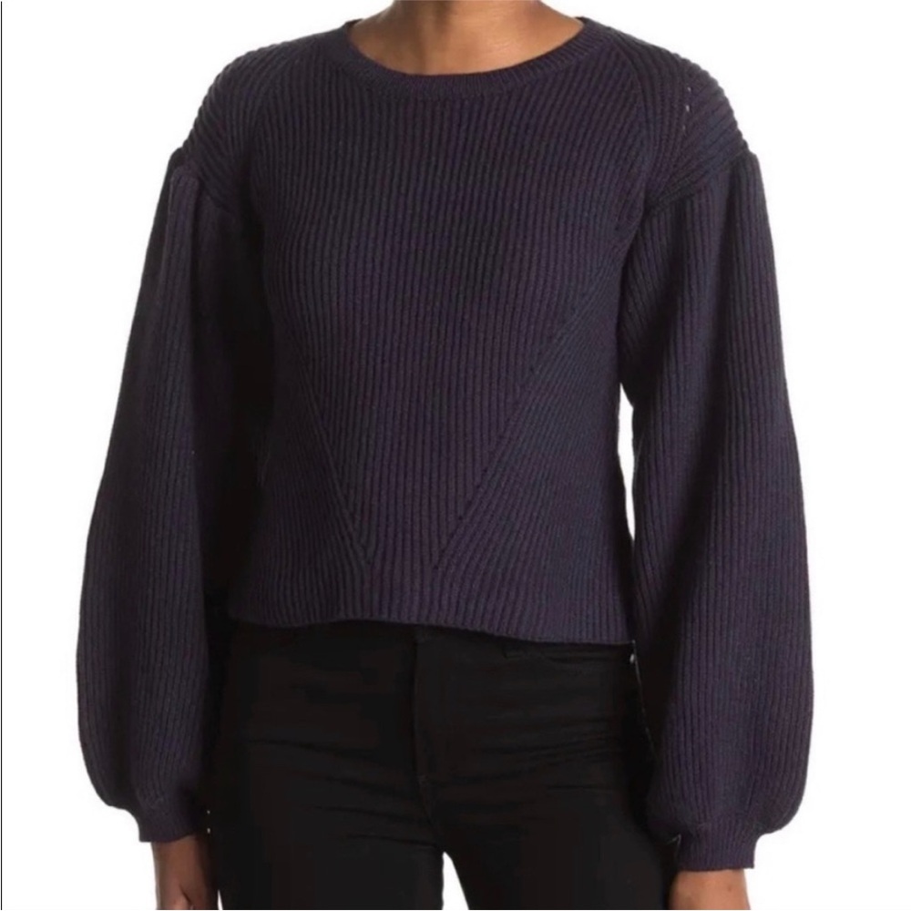 DRA Los Angeles navy sweater with ballon sleeves SZ S